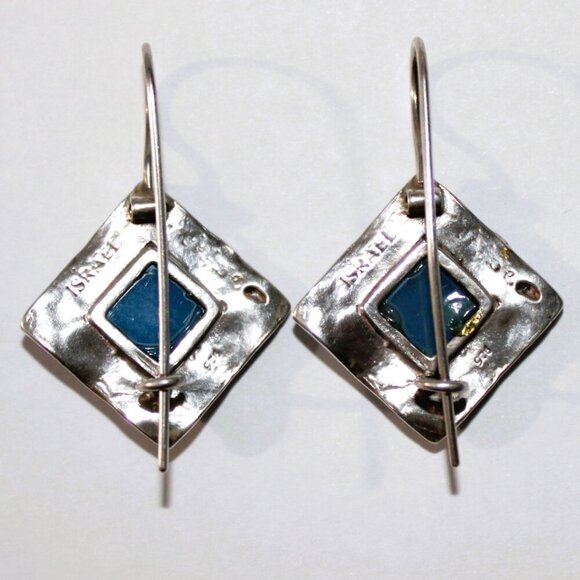 Sterling Silver Shablool Didae Blue Chalcedony Earrings - Picture 3 of 6